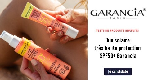 Test Gratuit Garancia Paris : Duo solaire très haute protection SPF50+ Garancia