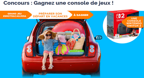 Concours MMA Préparer son Départ en Vacances 1 Pack Console Nintendo Switch 2 à Gagner