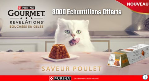 Échantillons Gratuits Nourritures pour Chat : Gourmet Revelation Bouchées en Gelée Purina