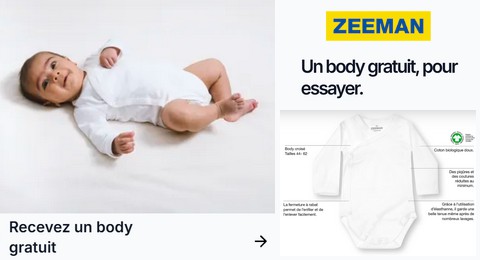 Zeeman Offre Gratuite : Body en Coton Biologique Offert