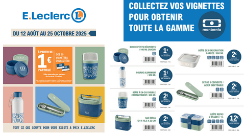 E.Leclerc Opération Vignettes Gamme monbento à partir de 1€