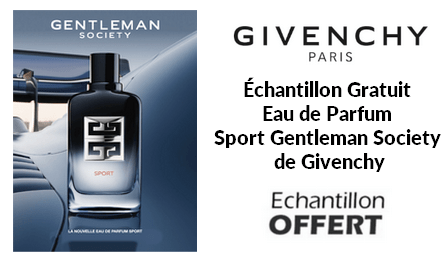 Échantillon Gratuit Eau de Parfum Sport Gentleman Society de Givenchy