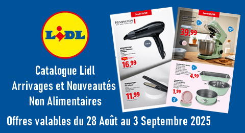 Lidl Catalogue Valable du 28 Août au 3 Septembre 2025 Arrivages et Nouveautés non Alimentaires