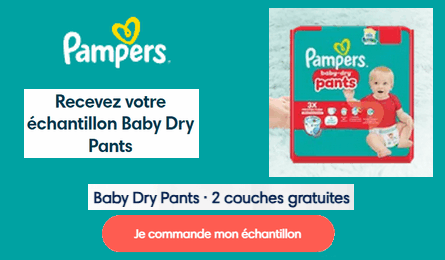 Pampers 200 000 échantillons de 2 Couches-culottes Pampers Baby Dry Pants Offertes
