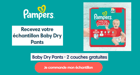 Pampers : 200 000 échantillons de 2 Couches-culottes Pampers Baby Dry Pants Offertes