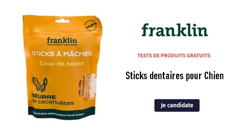 Tester des Produits Tests Gratuits : Stick Dentaires pour Chien franklin