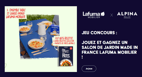 Concours Alpina 1 Salon de Jardin bleu Lafuma Mobilier et des Kits Recettes Alpina à Gagner