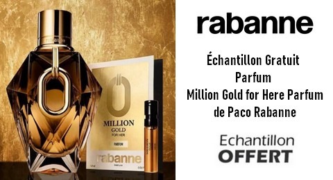 Échantillon Gratuit Parfum Million Gold For Here de Paco Rabanne