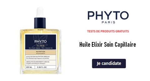 Tests Gratuits PHYTO Paris : Huile Elixir Soin Capillaire de PHYTO Paris