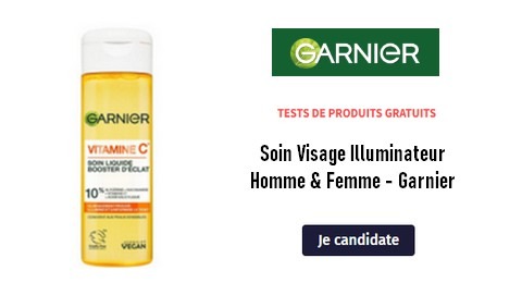 Free Cosmetic Testing Test Gratuit : Soin Visage Illuminateur – Homme & Femme – Garnier