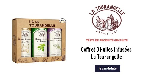 Tester des Produits Tests Gratuits : Coffret 3 Huiles Infusées La Tourangelle