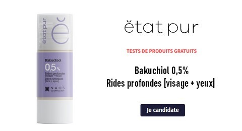 Test Gratuit Etat Pur : Bakuchiol 0,5% Rides profondes visage et yeux Etat Pur