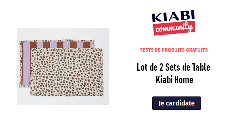 KIABI Community Test Gratuit : Lot de 2 Sets de Table à tester – Kiabi Home