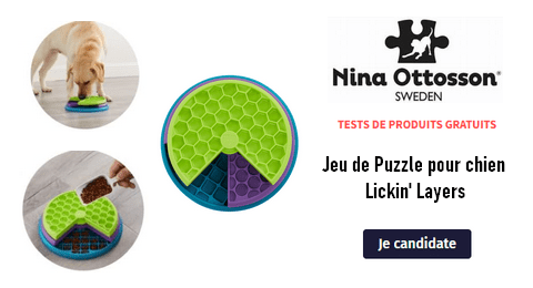 Tester des Produits Tests Gratuits : Gamelle et Jeu de Puzzle pour Chien Lickin Layers Nina Ottoson