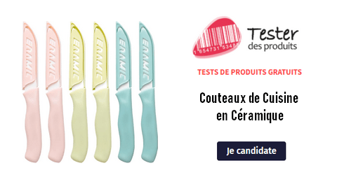 Tester des Produits Tests Gratuits : Couteaux de Cuisine en Céramique
