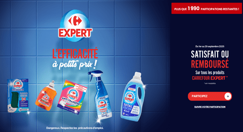 Carrefour Offre de Remboursement : Produits Carrefour Expert Satisfait ou 100% Remboursé