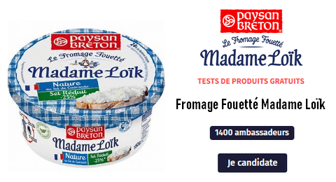 Sampleo Test Gratuit : Fromage Fouetté Madame Loik