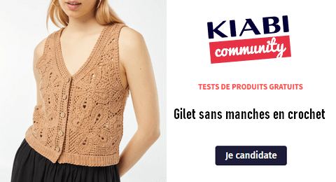 KIABI Community Test Gratuit : Gilet sans Manches en Crochet Kiabi