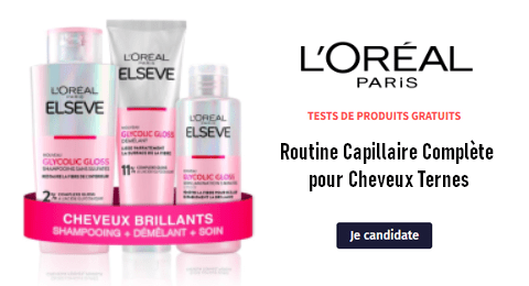 Free Cosmetic Testing Test Gratuit : Routine Capillaire Complète pour Cheveux Ternes – L’Oréal Paris