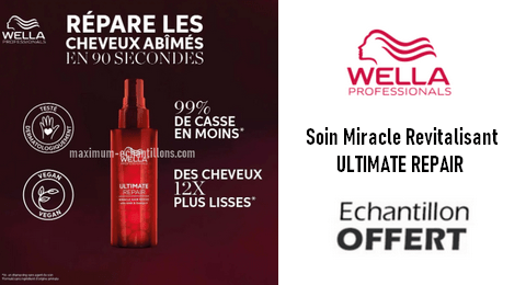 Échantillon Gratuit : Soin Miracle Revitalisant ULTIMATE REPAIR Wella Professionals
