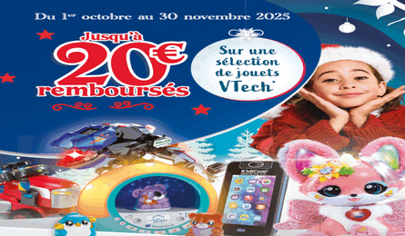 Offre de Remboursement Vtech Noël 2025 Jusqu'à 20€ Remboursés sur une Sélection de Jeux et Jouets VTech
