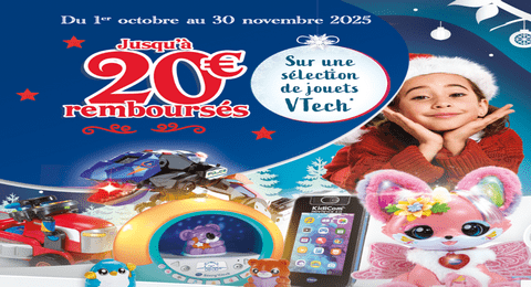 Offre de Remboursement Vtech Noël 2025 : Jusqu’à 20€ Remboursés sur une Sélection de Jeux et Jouets VTech