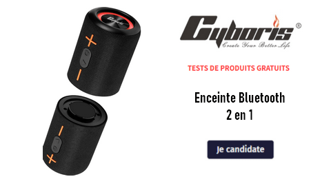 Tester des Produits Tests Gratuits : Enceinte Bluetooth 2 en 1 CYBORIS