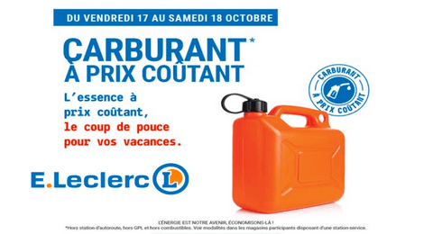 E.Leclerc Carburants à Prix Coûtant les 17 et 18 Octobre 2025