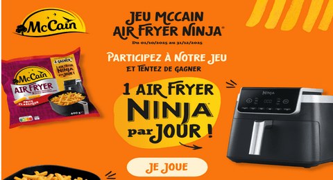 Grand Jeu McCain 92 Air Fryer Ninja 180 à Gagner