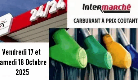 Intermarché Carburants à Prix Coûtant les 17 et 18 Octobre 2025