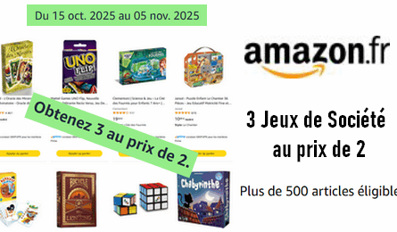 Amazon Noël 2025 : 3 Jeux de Société pour le Prix de 2