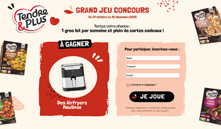 Concours Tendre&Plus 1 Gros Lot par Semaine et des Cartes Cadeaux à Gagner