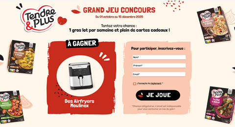 Concours Tendre&Plus 1 Gros Lot par Semaine et des Cartes Cadeaux à Gagner