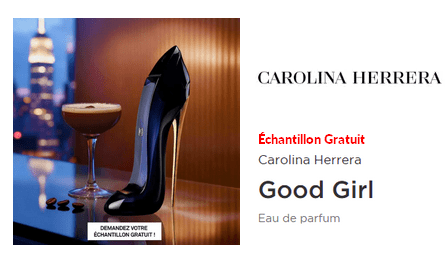 Échantillon Gratuit Eau de Parfum pour Femme Good Girl Carolina Herrera