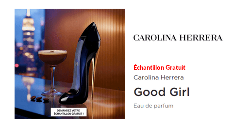 Échantillon Gratuit Eau de Parfum pour Femme Good Girl Carolina Herrera
