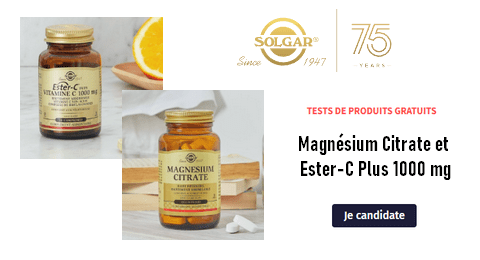 Tests Gratuits Solgar : Magnésium Citrate et  Ester-C Plus 1000 mg à Tester