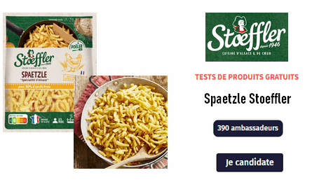 Sampleo Test Gratuit : Spaetzle aux oeufs frais Stoeffler