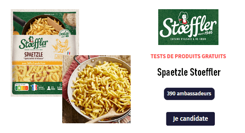Sampleo Test Gratuit : Spaetzle aux oeufs frais Stoeffler