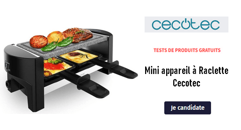 Tester des Produits Tests Gratuits : Mini appareil à Raclette Cecotec