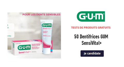 Tests Produits Gratuits GUM : 50 Dentifrices GUM SensiVital+
