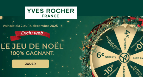 Le Jeu de Noel Yves Rocher 100% Gagnant