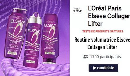 Test Gratuit Routine volumatrice Elseve Collagen Lifter L'Oréal Paris
