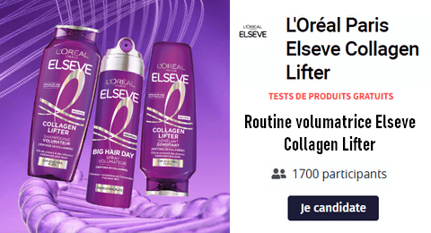 Test Gratuit Routine volumatrice Elseve Collagen Lifter L'Oréal Paris