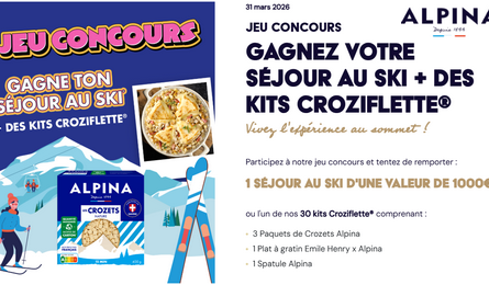 Concours Alpina - Crozyparty 1 séjour Pierre & Vacances et des Kits Croziflette à Gagner