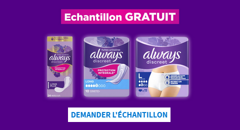 Échantillons Gratuits Protections Always Discreet
