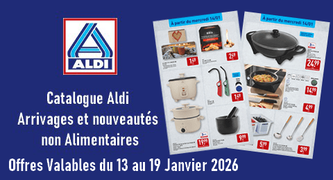 Catalogue Aldi valable du 13 au 19 Janvier 2026 Arrivages et Nouveautés non Alimentaires