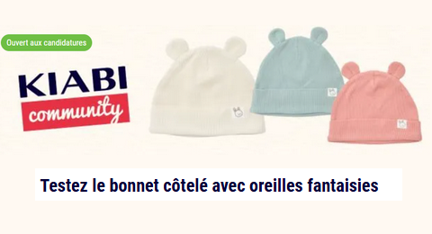 KIABI Community Test Gratuit : Bonnet Côtelé avec Oreilles Fantaisies Kiabi
