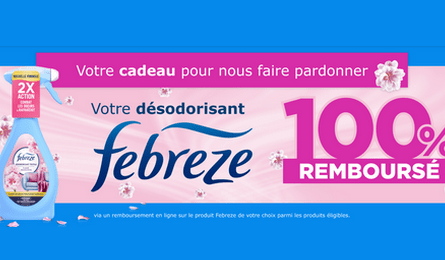 Offre de Remboursement Febreze : Votre Désodorisant Febreze 100% Remboursé