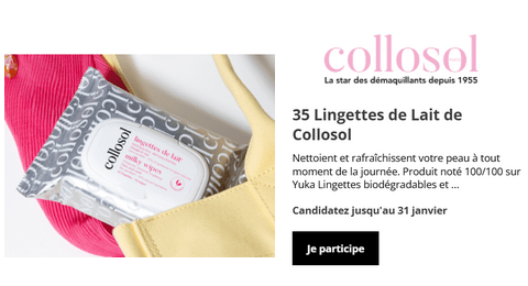 Tests Gratuits Produits Collosol : Lingettes de Lait de Collosol