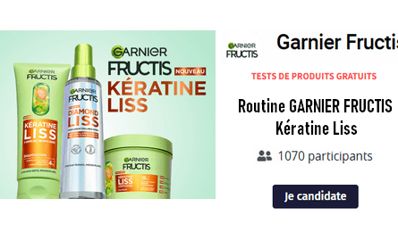 Trnd Nouvelle Campagne de Test : Routine GARNIER FRUCTIS Kératine Liss